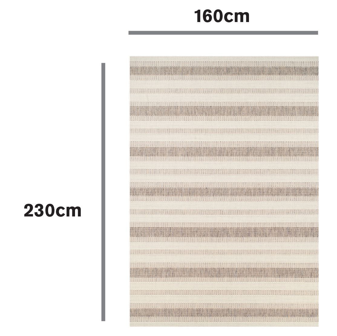 Colours Ariana Cream Striped Large Rug, (L)230cm x (W)160cm