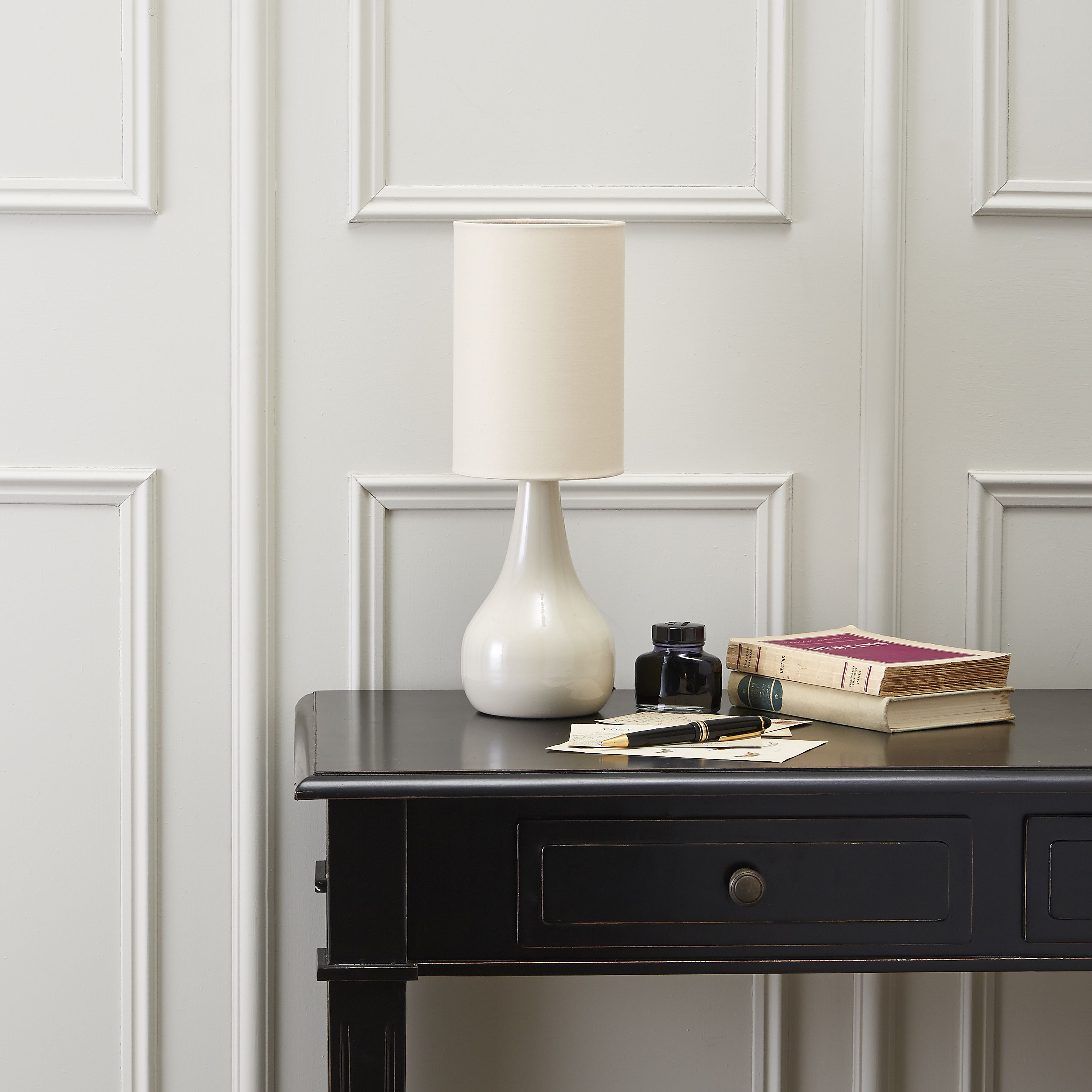 Colours Ariel Matt Cream Eco halogen Table lamp