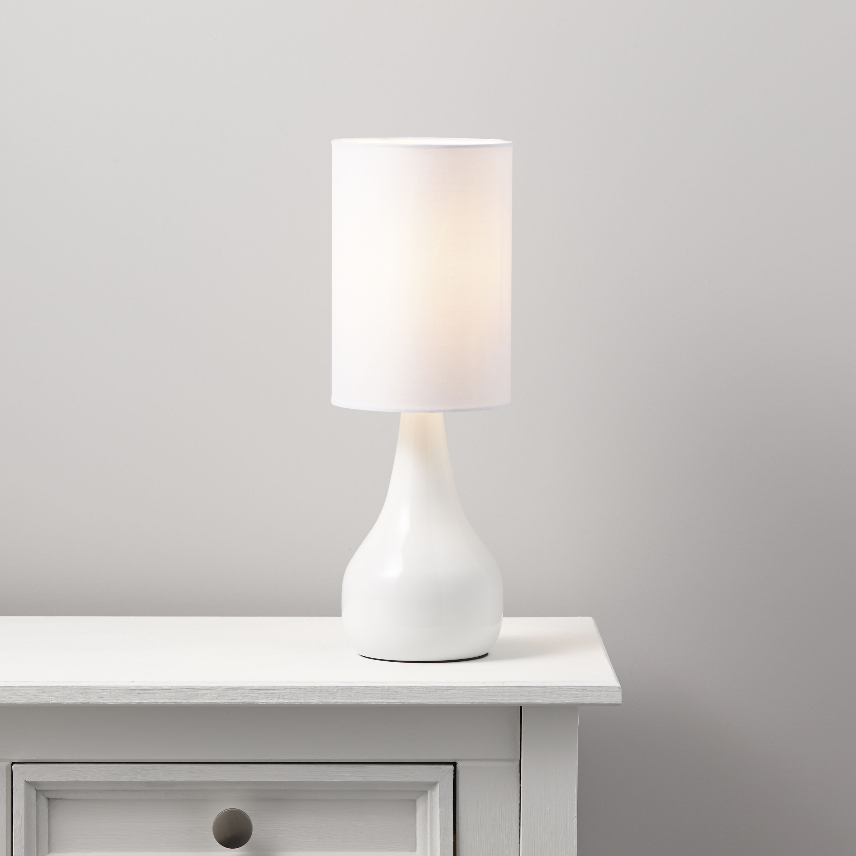 Colours Ariel Matt White Eco halogen Table lamp