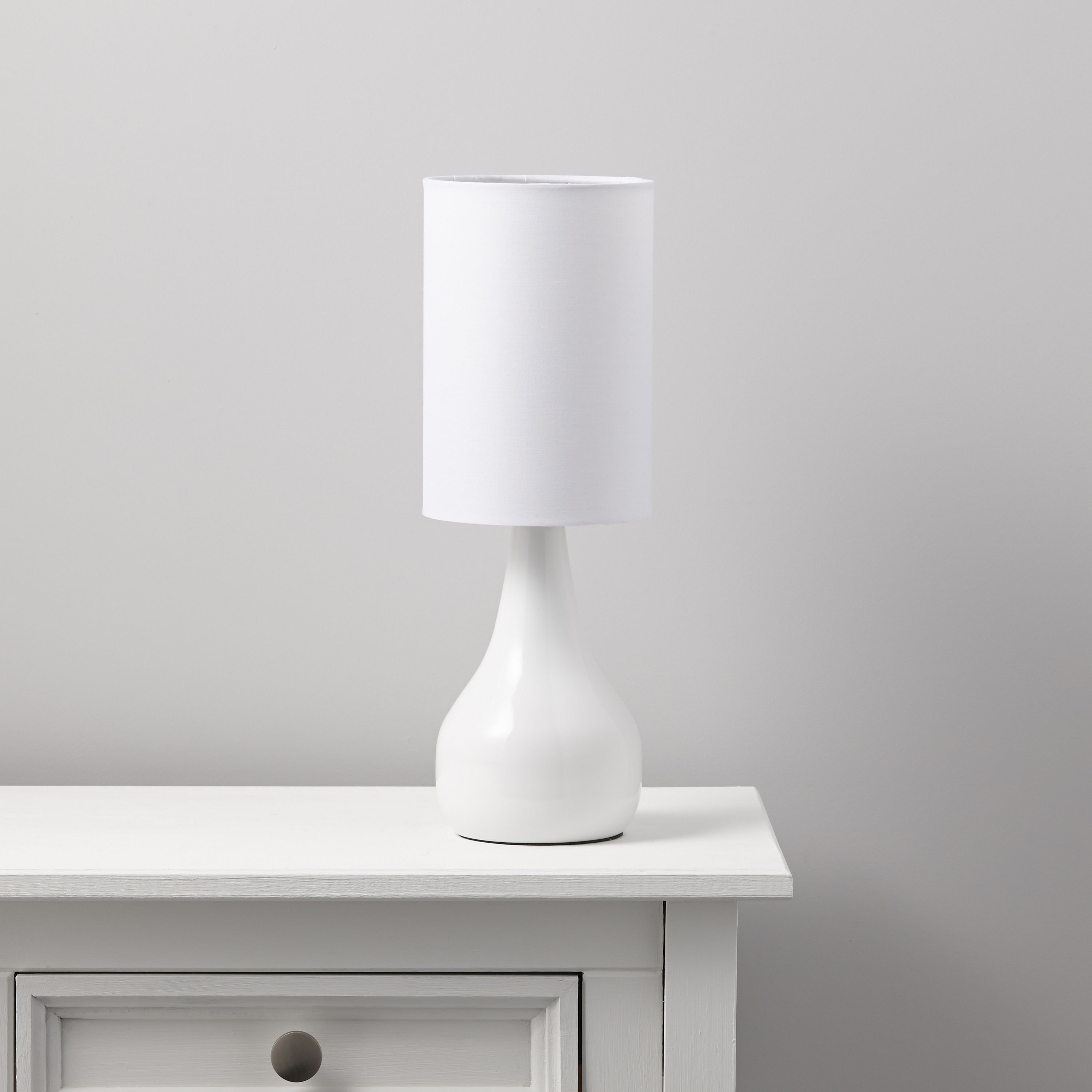 Colours Ariel Matt White Eco halogen Table lamp