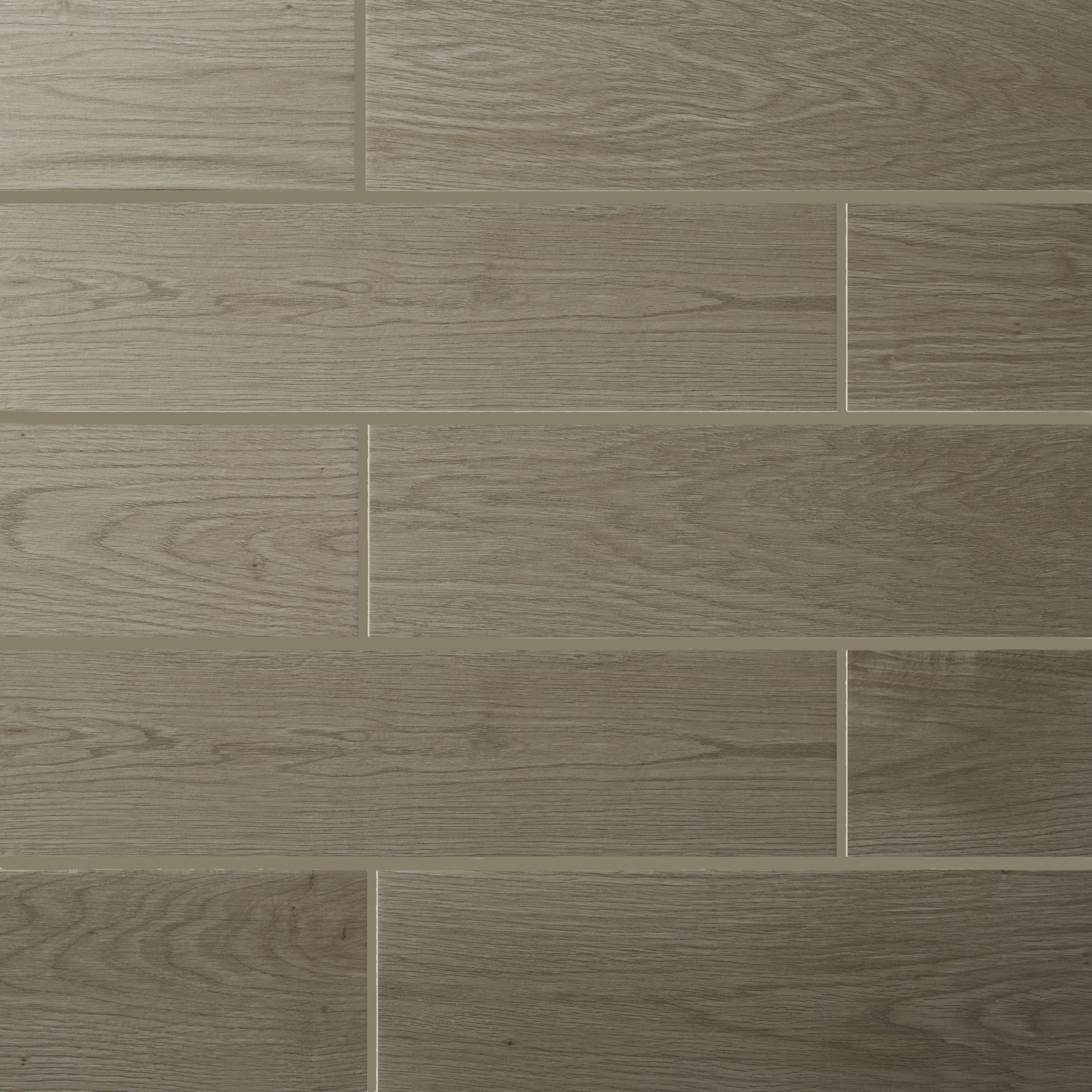 Colours Arrezo Grey Matt Wood effect Textured Porcelain Indoor Wall & floor Tile, Pack of 14, (L)600mm (W)150mm