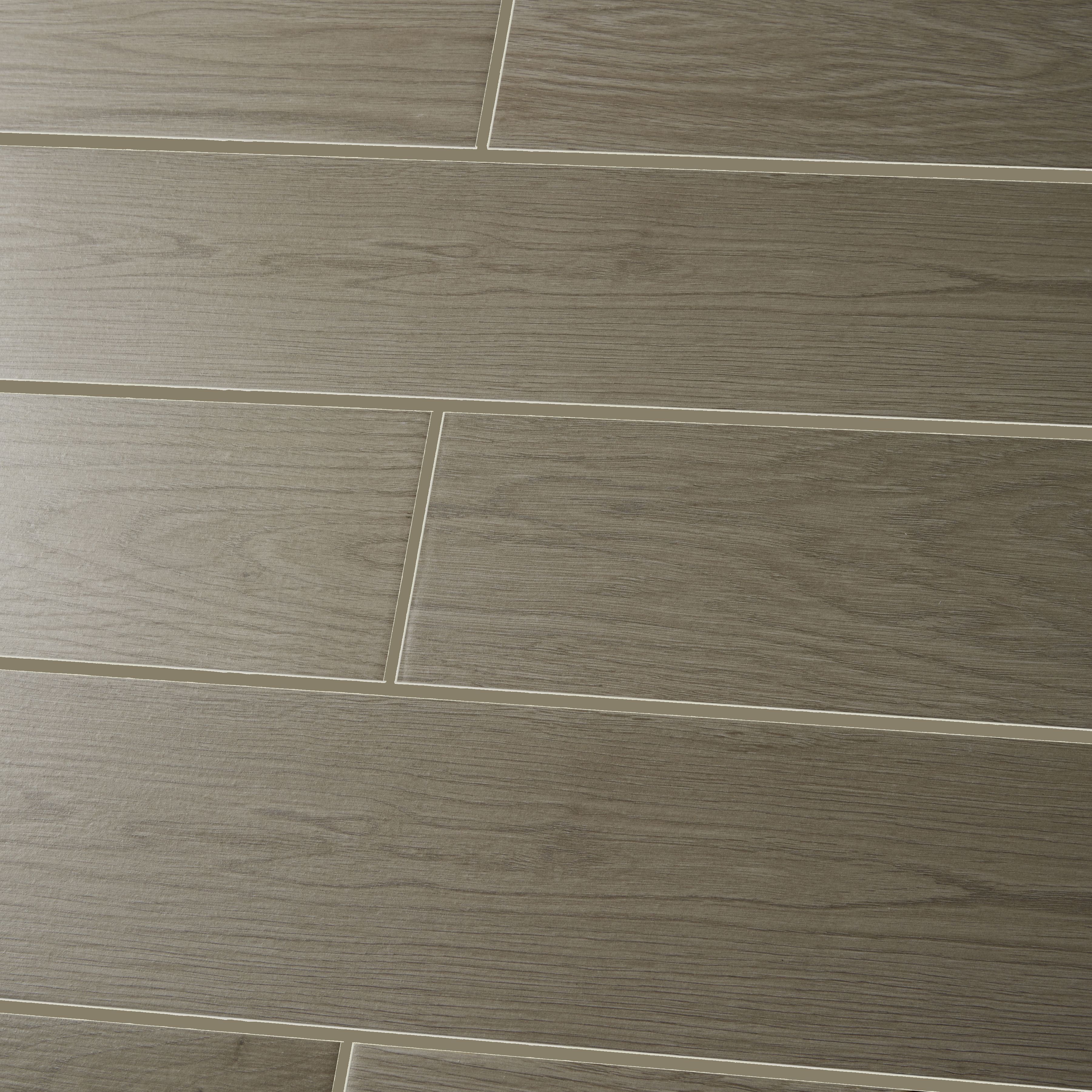Colours Arrezo Grey Matt Wood effect Textured Porcelain Indoor Wall & floor Tile, Pack of 14, (L)600mm (W)150mm