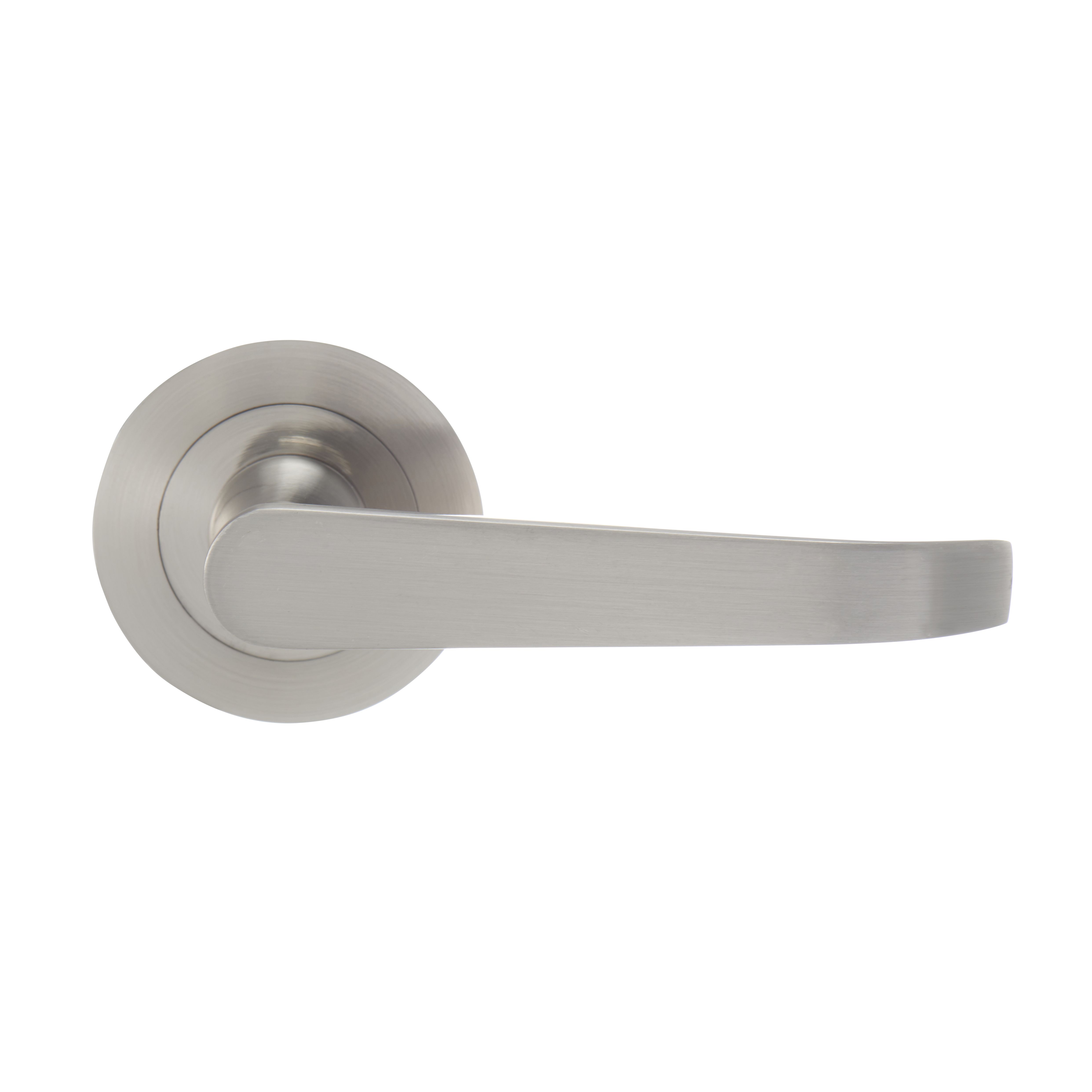 Colours Arsk Nickel effect Steel Straight Latch Door handle (L)101mm