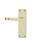 Colours Arsk Polished Brass effect Steel Straight Bathroom Door handle (L)101mm