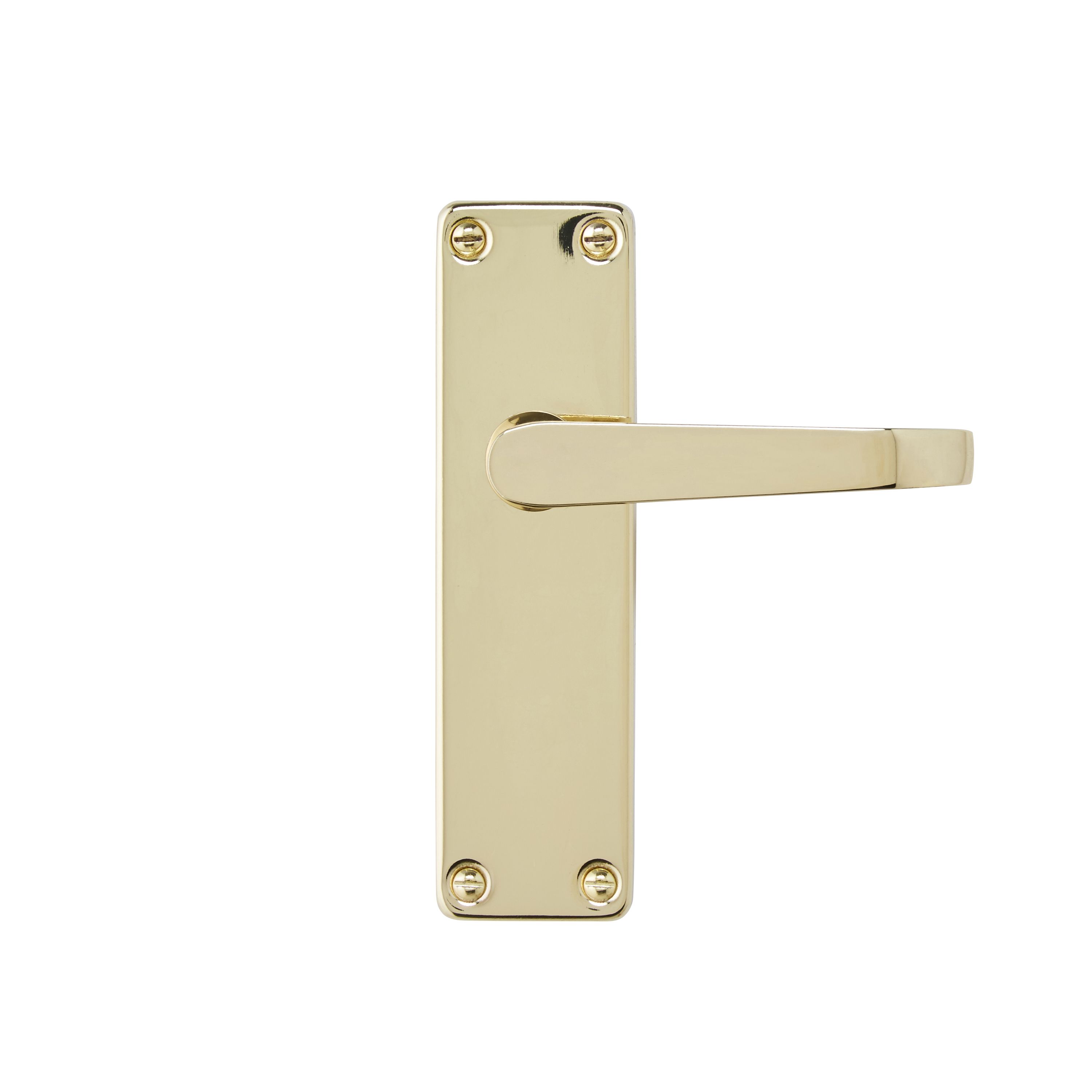 Colours Arsk Polished Brass effect Steel Straight Latch Door handle (L)101mm