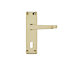 Colours Arsk Polished Brass effect Steel Straight Lock Door handle (L)101mm