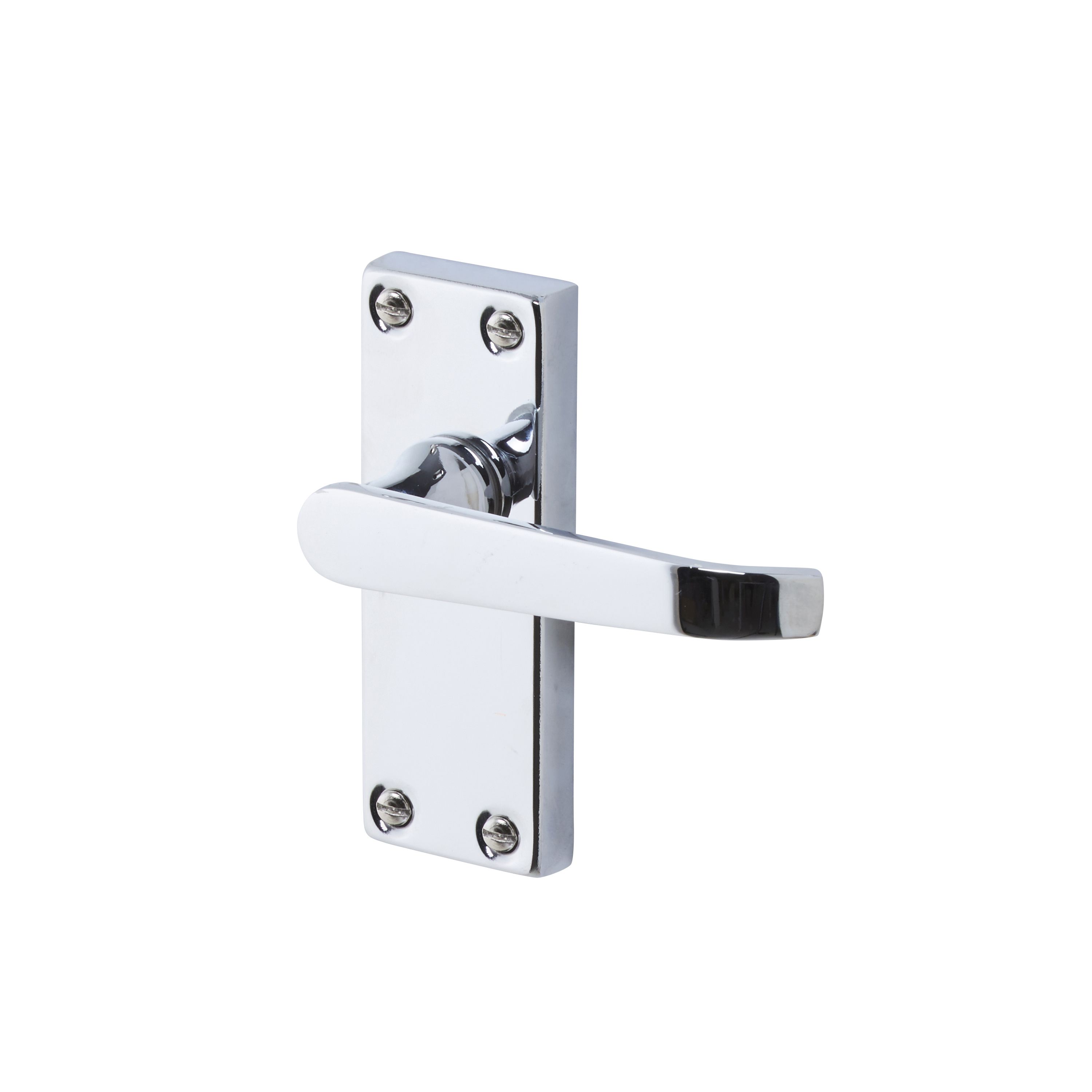 Colours Arsk Polished Chrome effect Steel Straight Latch Door handle (L)101mm