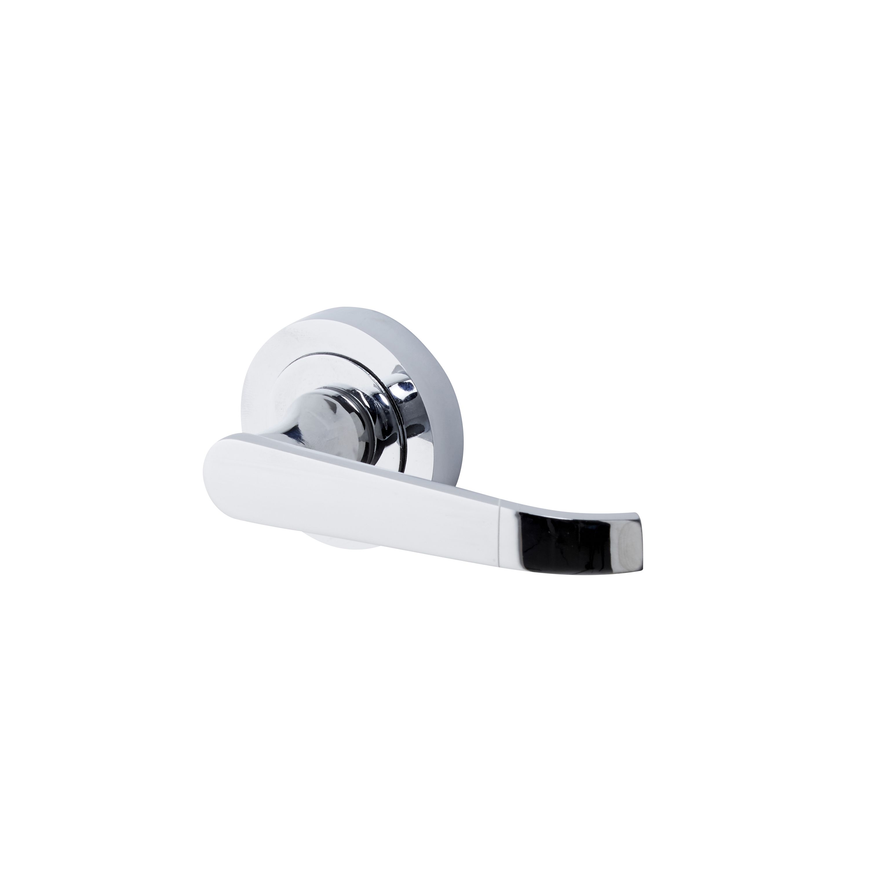 Colours Arsk Polished Chrome effect Steel Straight Latch Push-on rose Door handle (L)101mm