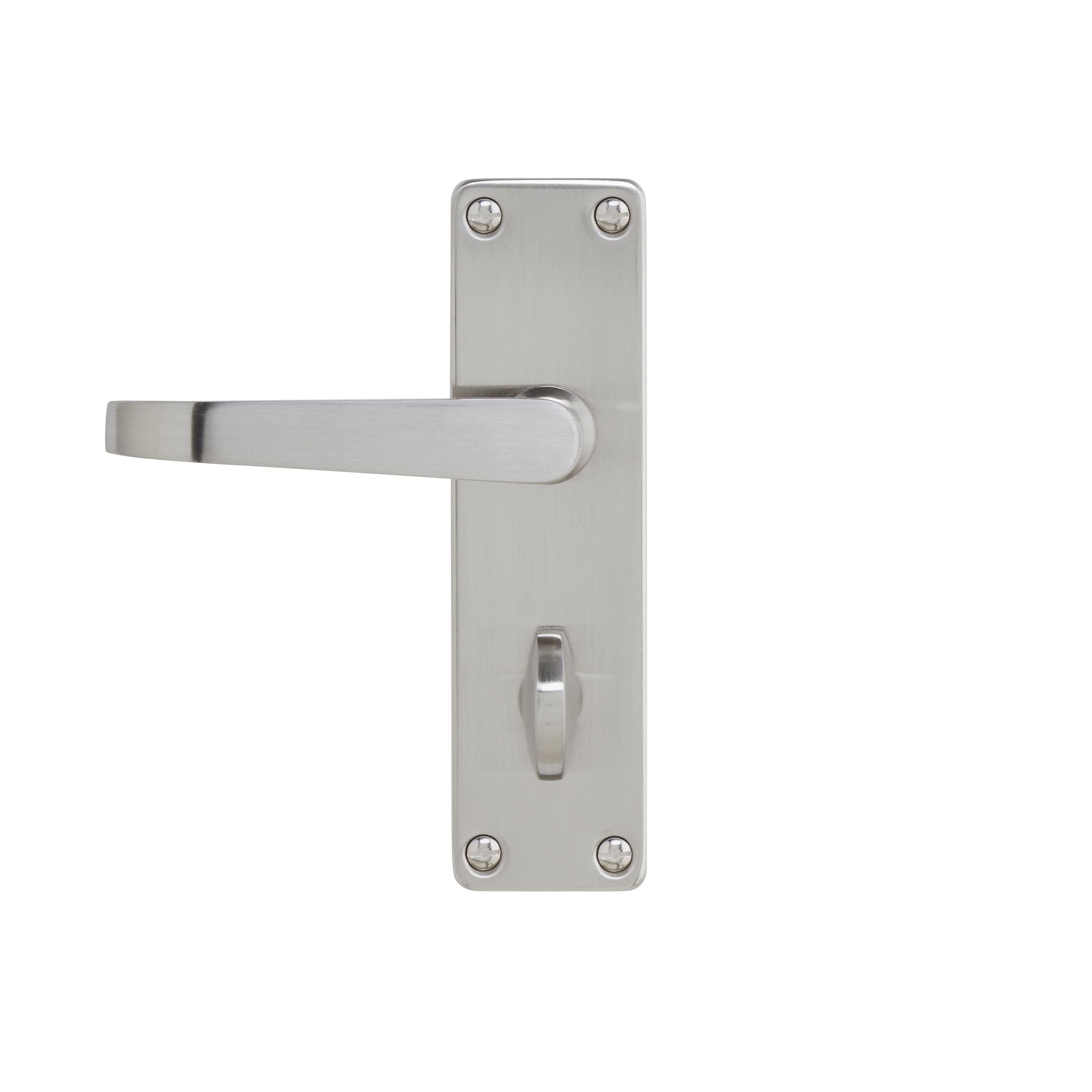 Colours Arsk Satin Nickel effect Steel Straight Bathroom Door handle (L)101mm
