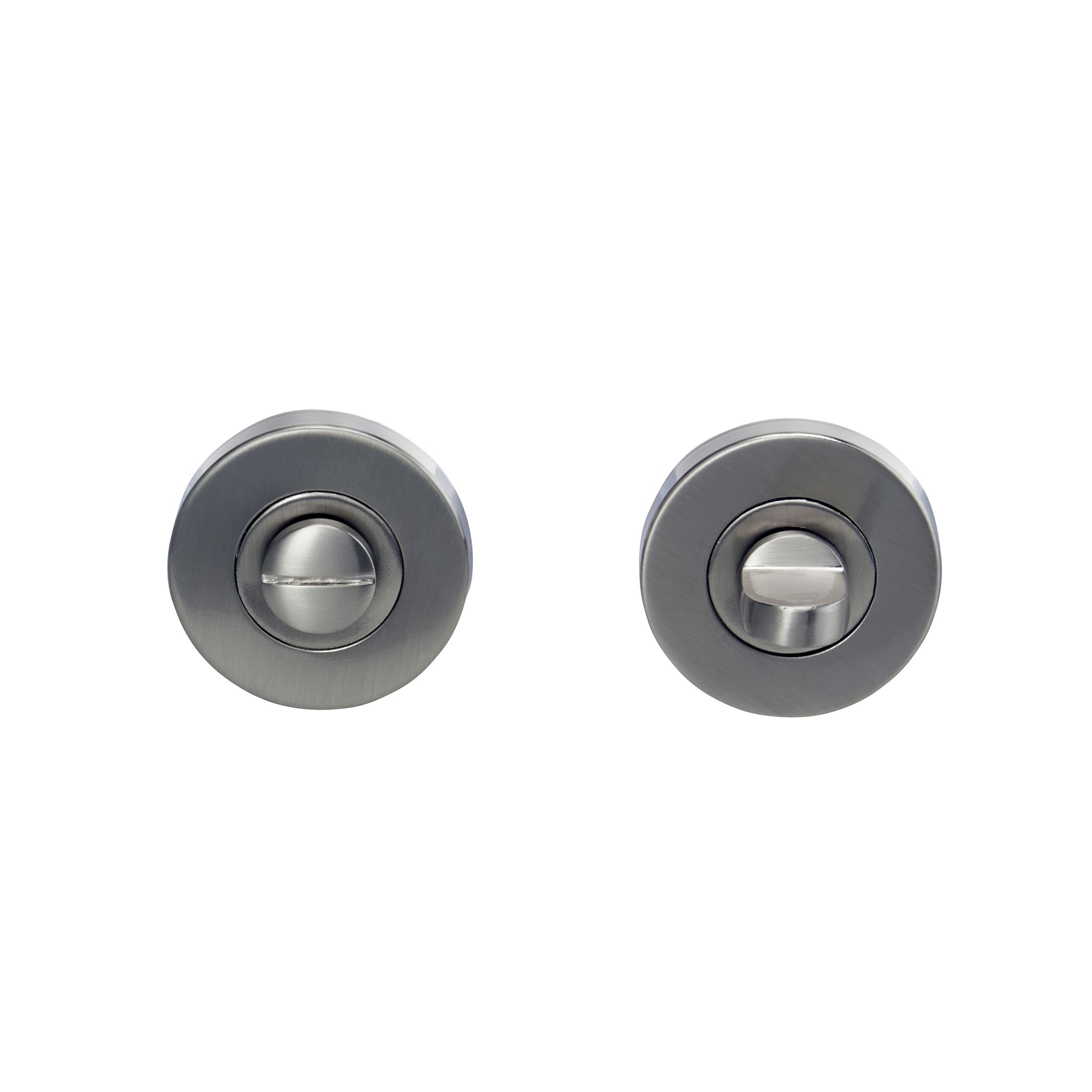 Colours Arsk Satin Steel Bathroom Turn & release lock (Dia)53mm