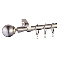 Colours Athena Stainless steel effect Extendable Curtain pole Set, (L)1700mm-3000mm