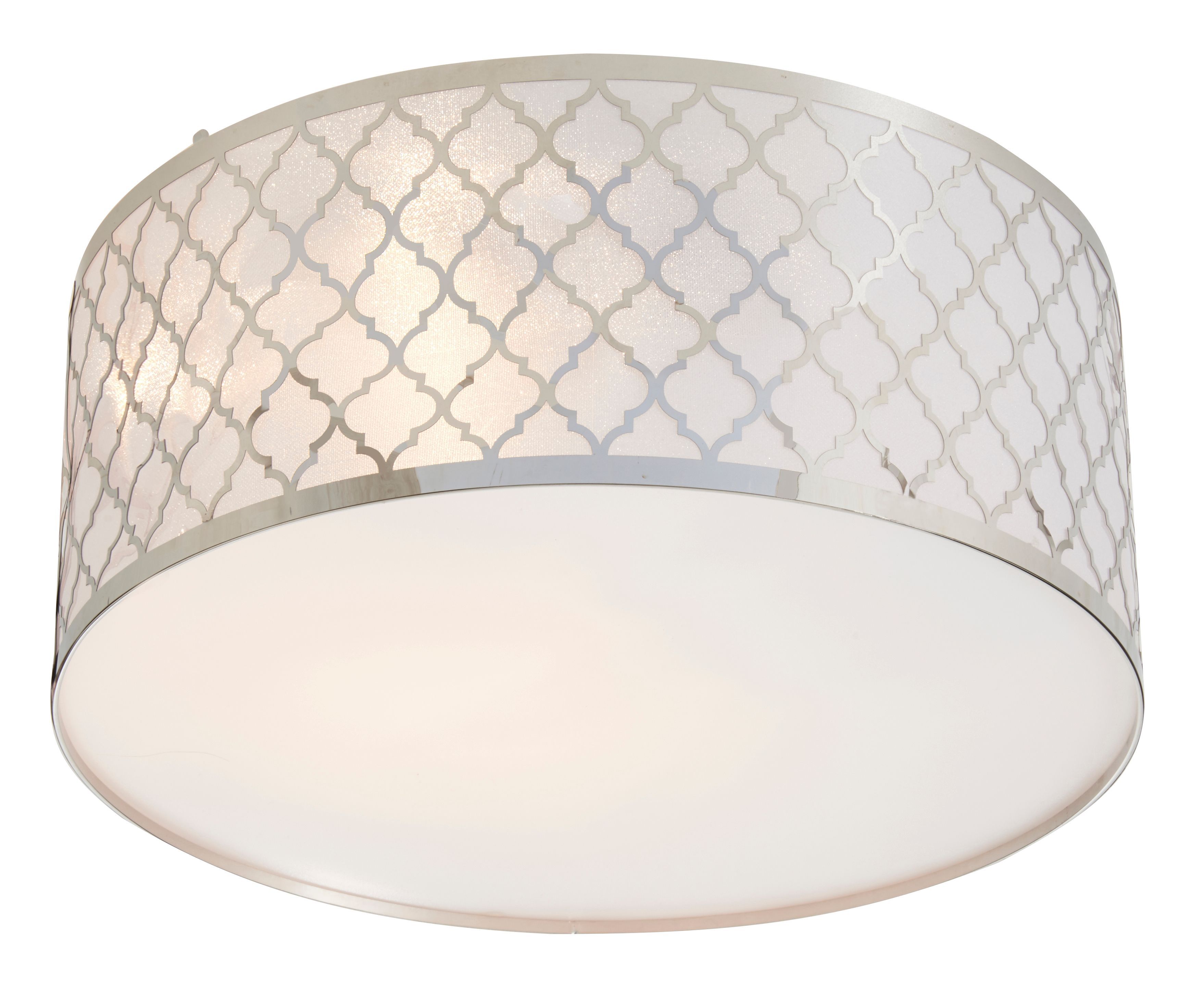 Colours Aula Brushed Metal & plastic Chrome effect Ceiling light