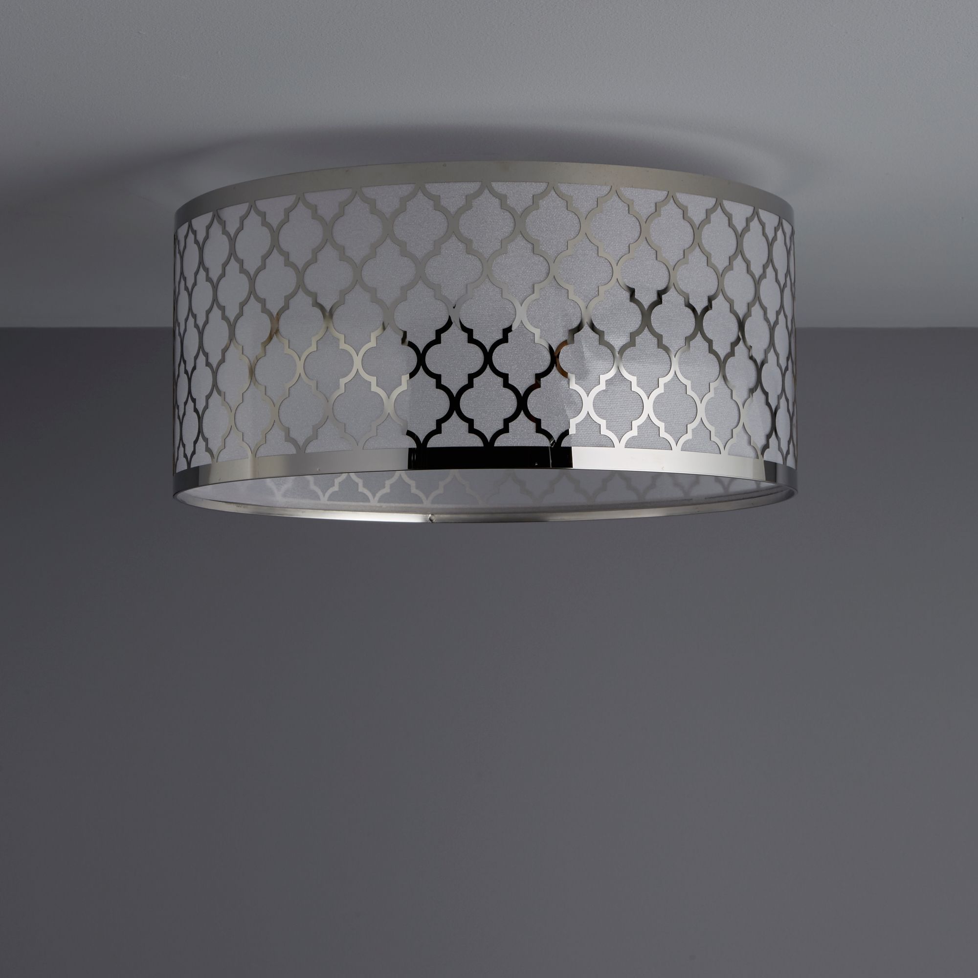 Colours Aula Brushed Metal & plastic Chrome effect Ceiling light