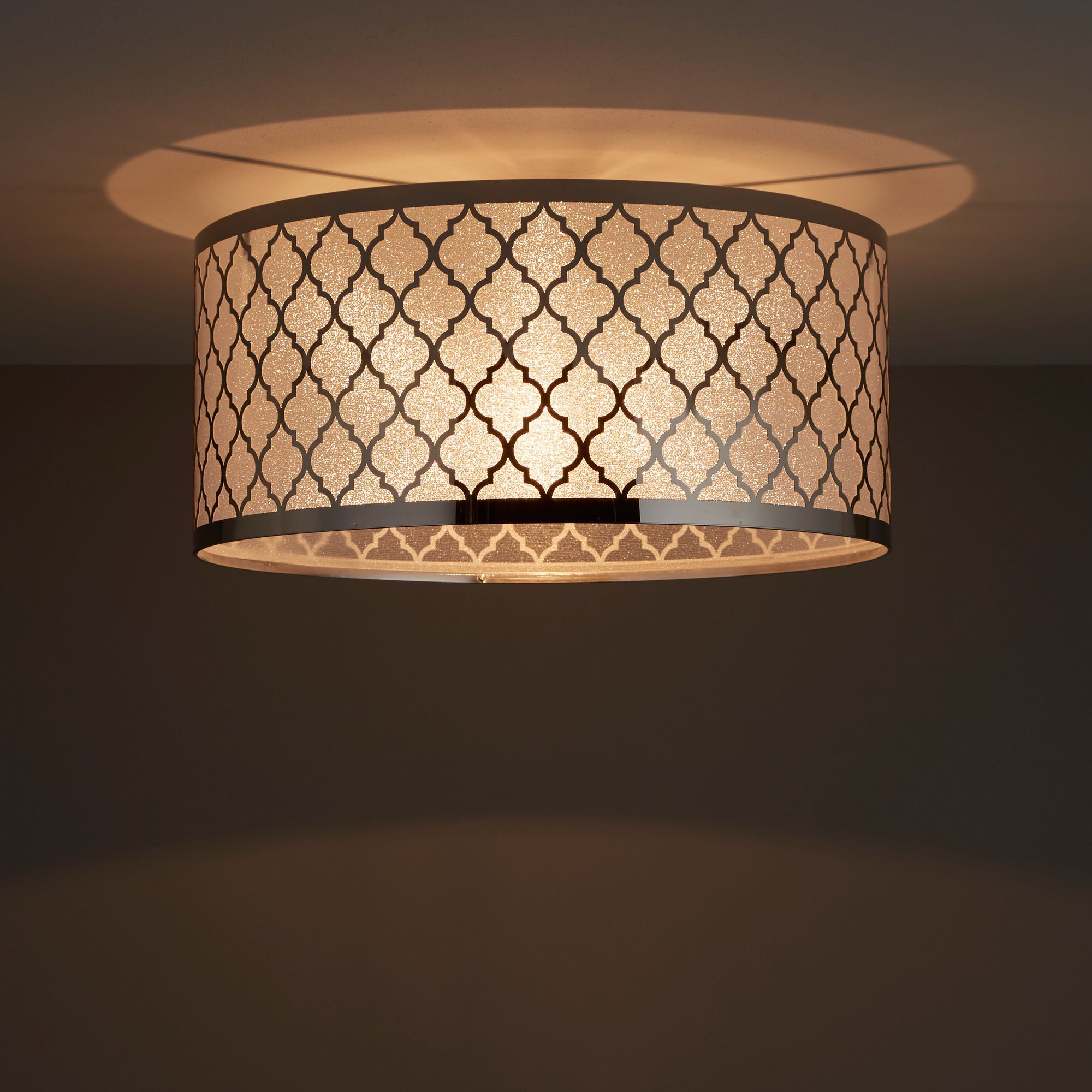 Colours Aula Brushed Metal & plastic Chrome effect Ceiling light
