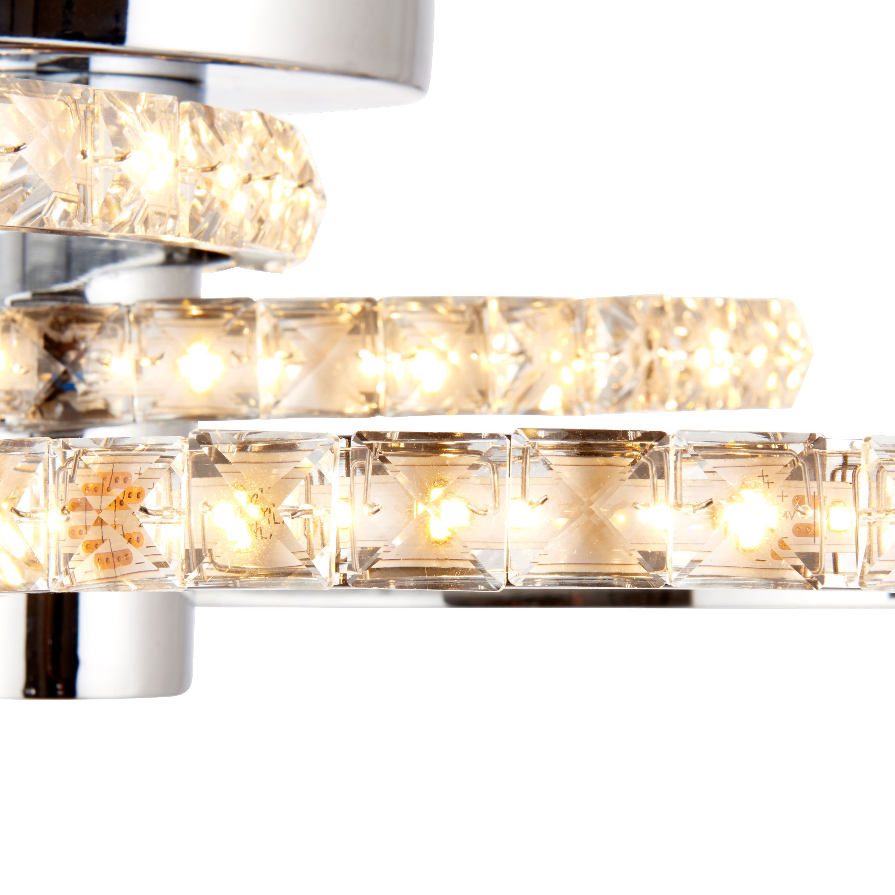 Colours Aura Brushed Acrylic & steel Chrome effect 3 Lamp Ceiling light