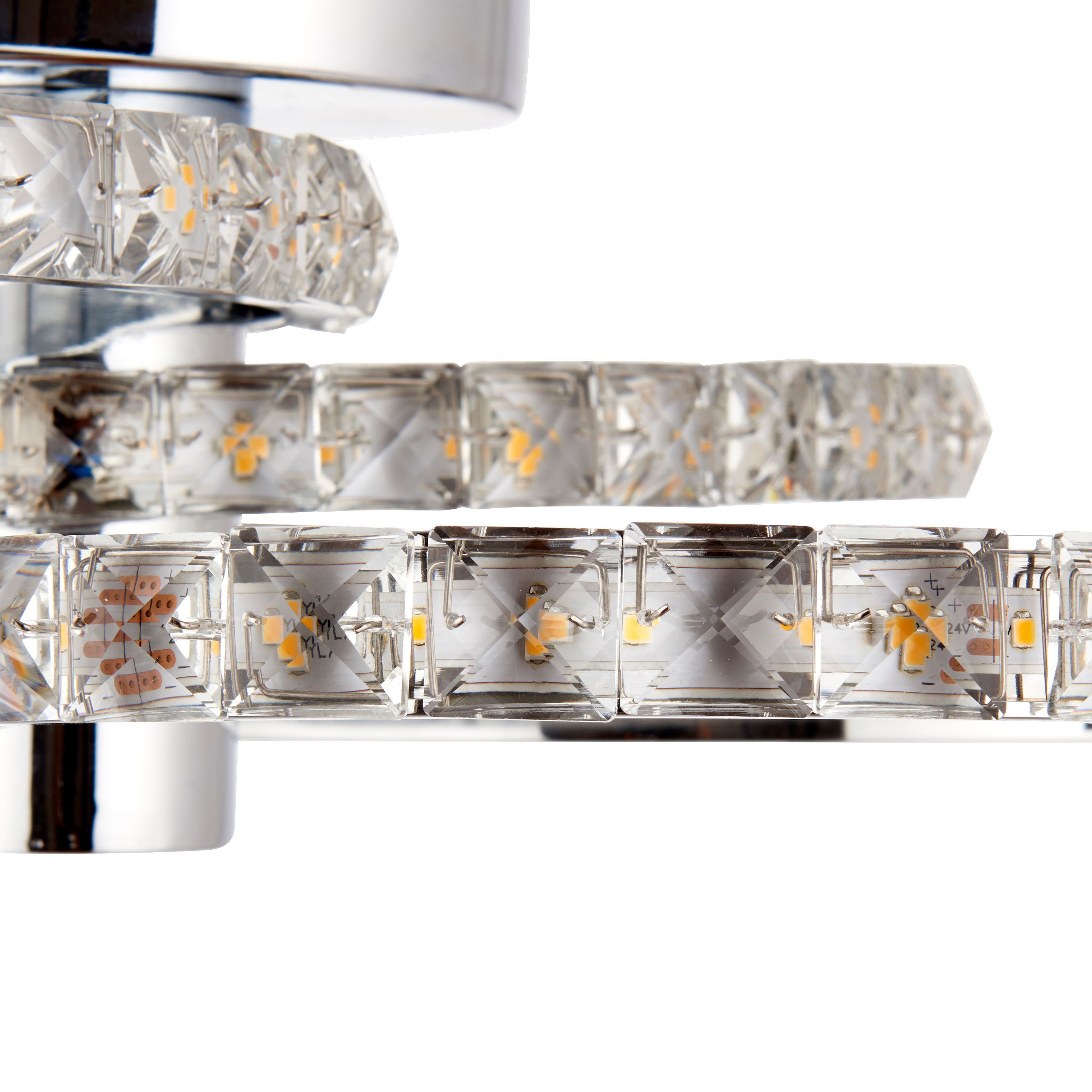 Colours Aura Brushed Acrylic & steel Chrome effect 3 Lamp Ceiling light