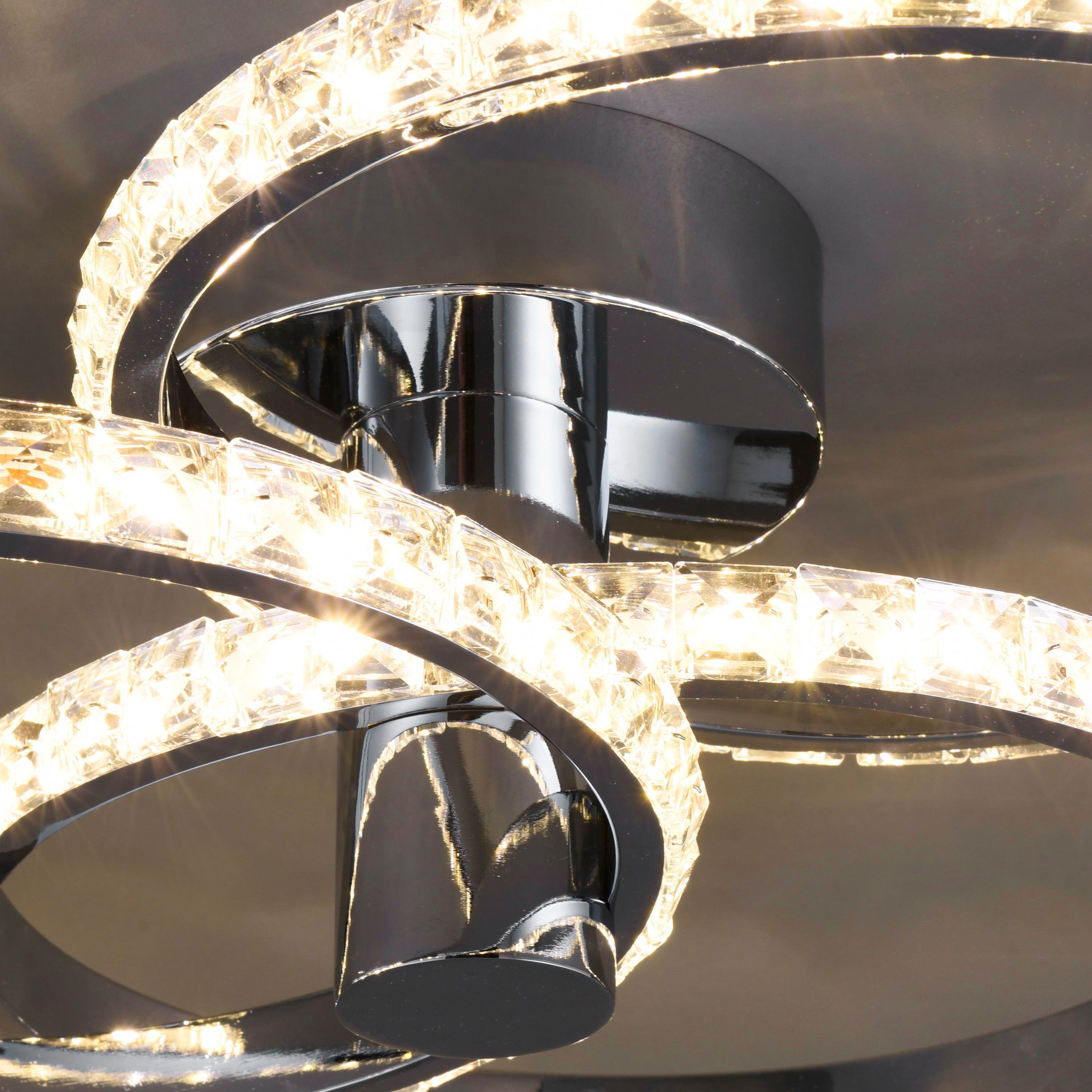Colours Aura Brushed Acrylic & steel Chrome effect 3 Lamp Ceiling light