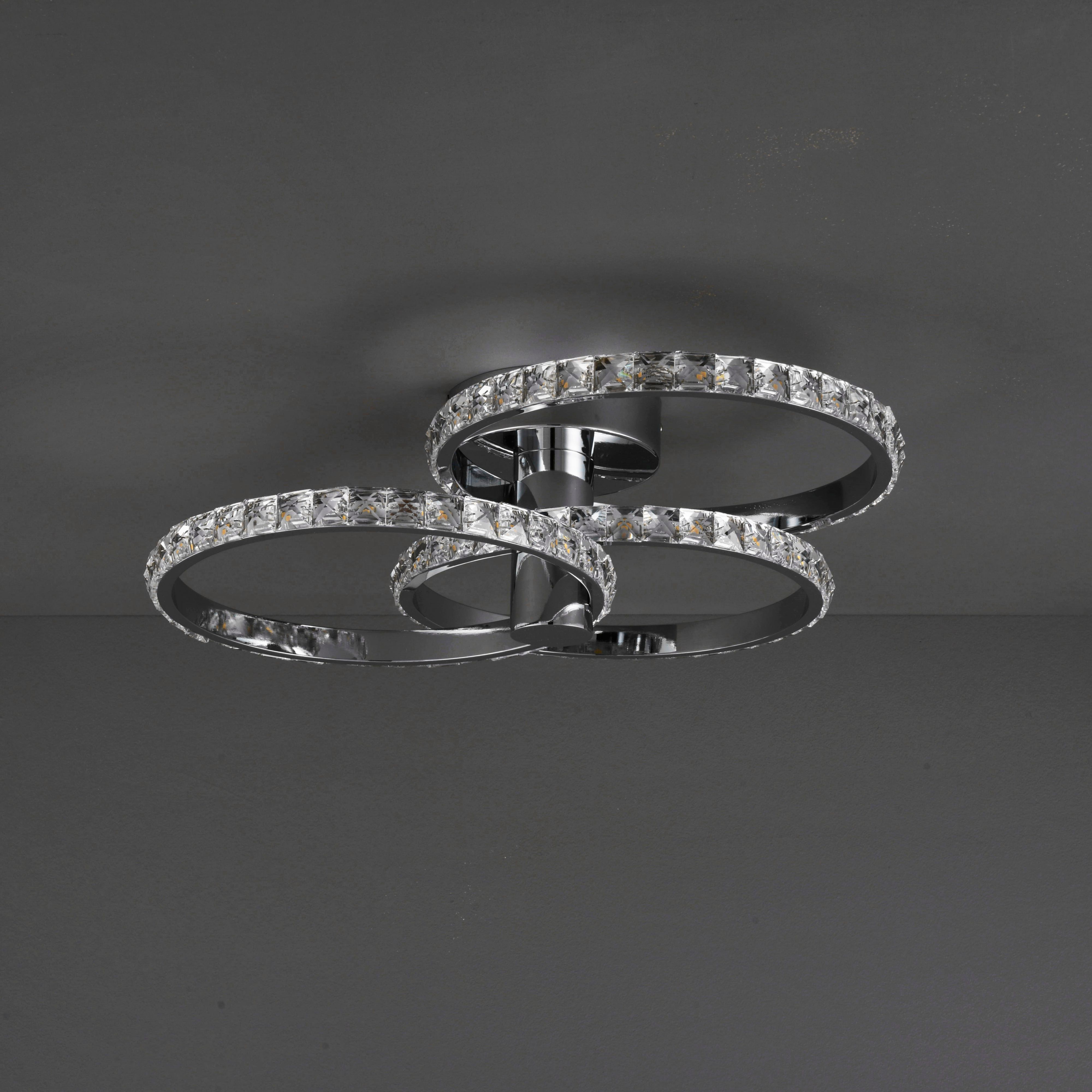 Colours Aura Brushed Acrylic & steel Chrome effect 3 Lamp Ceiling light