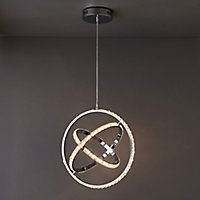 Colours Aura Pendant Acrylic & steel Chrome effect 3 Lamp Ceiling light