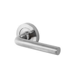 Colours Ayen Nickel effect Aluminium Straight Latch Door handle (L)120mm
