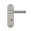Colours Ayen Satin Nickel effect Steel Straight Bathroom Door handle (L)120mm