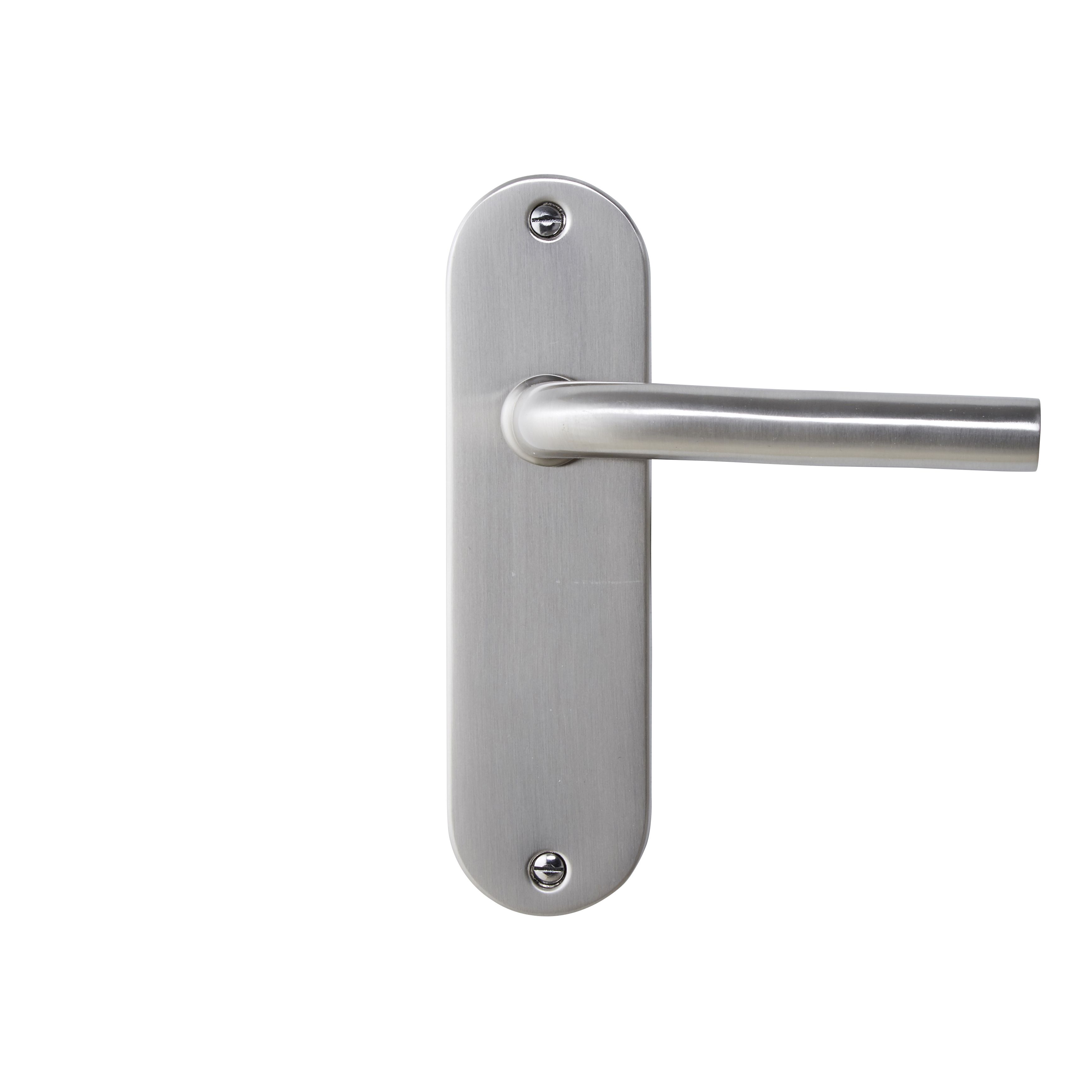 Colours Ayen Satin Nickel effect Steel Straight Latch Door handle (L)120mm