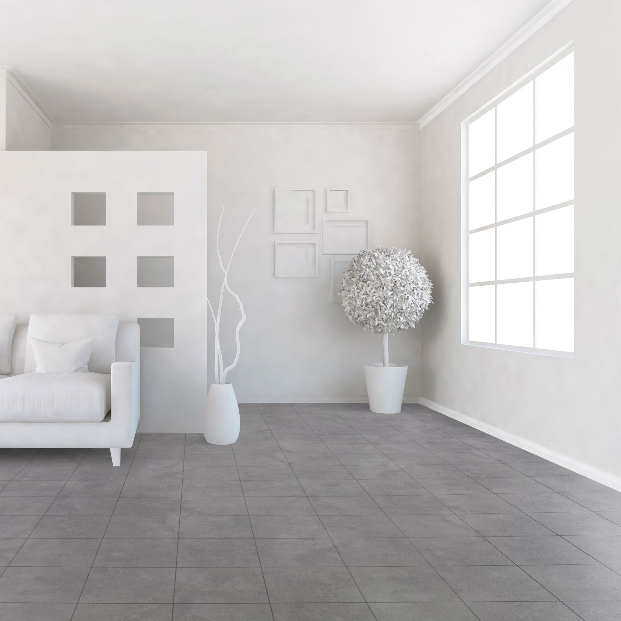 Colours Bari Grey Stone effect Vinyl flooring