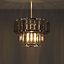 Colours Bayano Smokey Crystal effect Faceted Light shade (D)22cm
