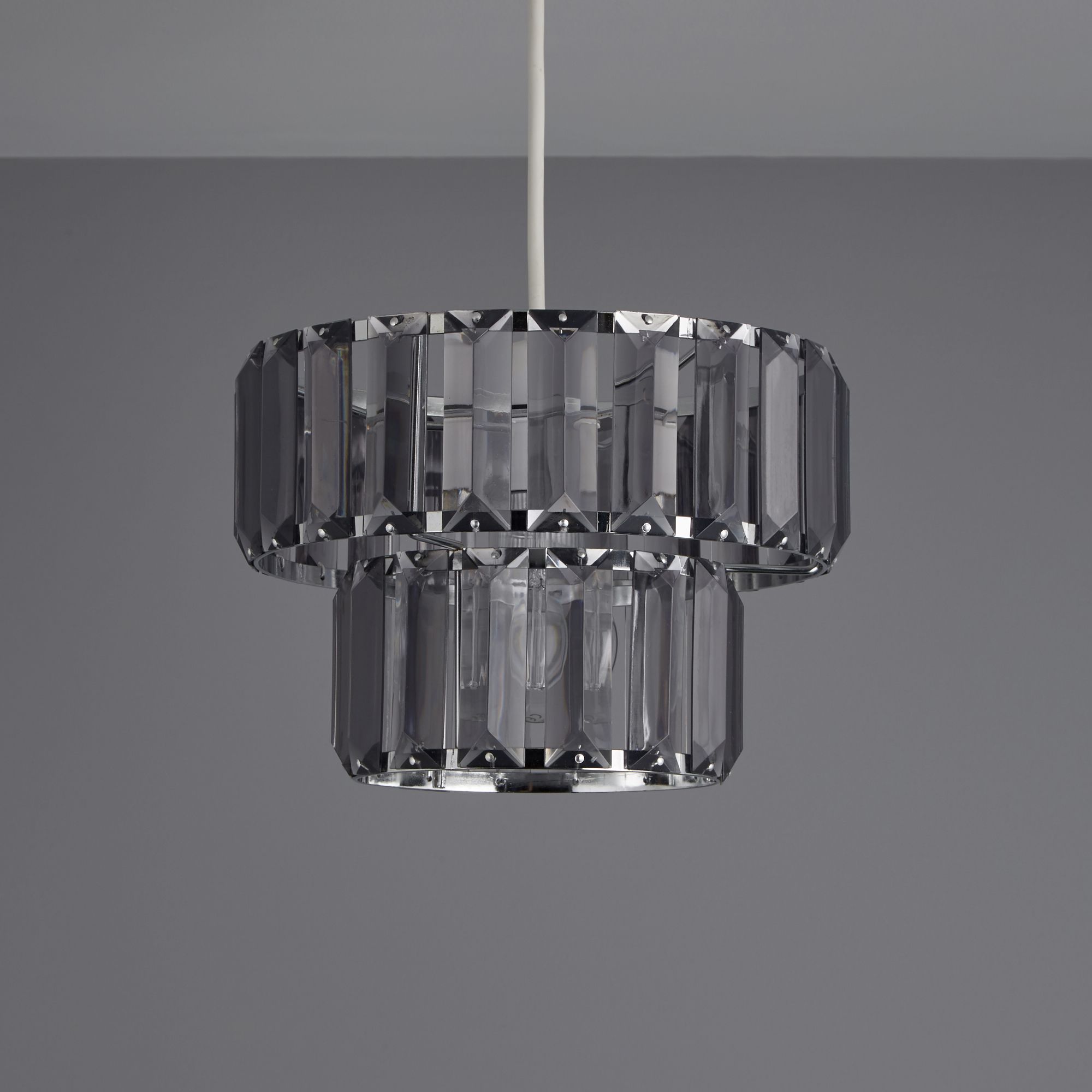 Colours Bayano Smokey Crystal effect Faceted Light shade D 22cm