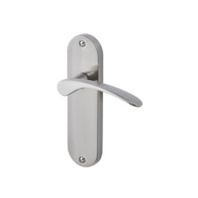 Colours Beare Satin Nickel effect Aluminium & steel Curved Latch Door handle (L)110mm