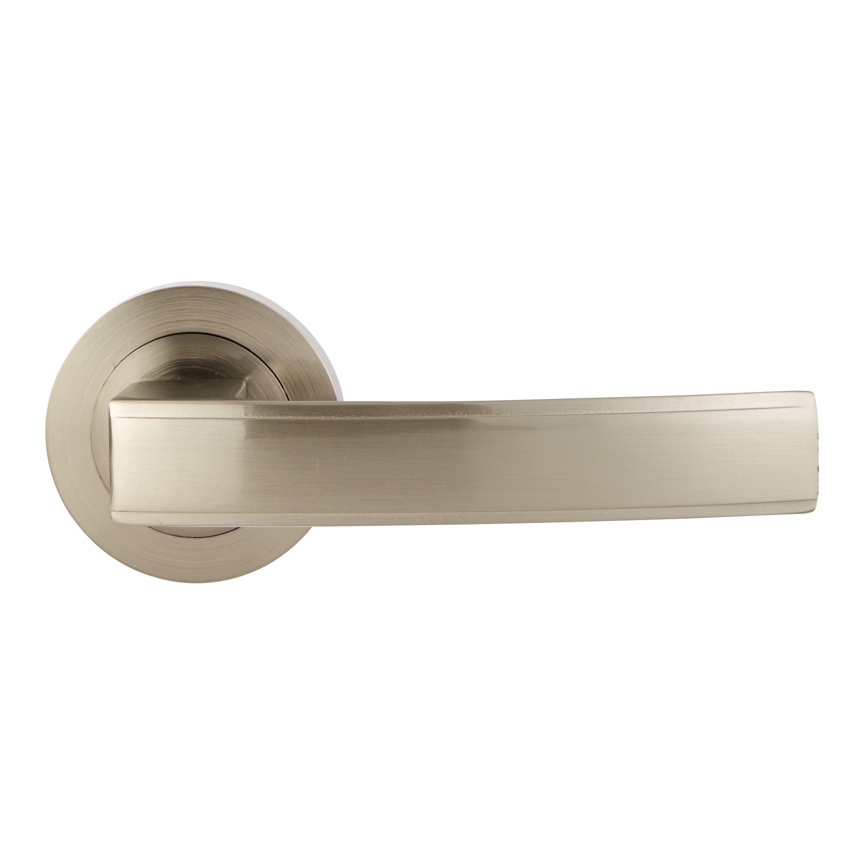 Colours Beauce Nickel effect Aluminium Straight Latch Door handle (L)115mm