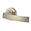 Colours Beauce Nickel effect Aluminium Straight Latch Door handle (L)115mm