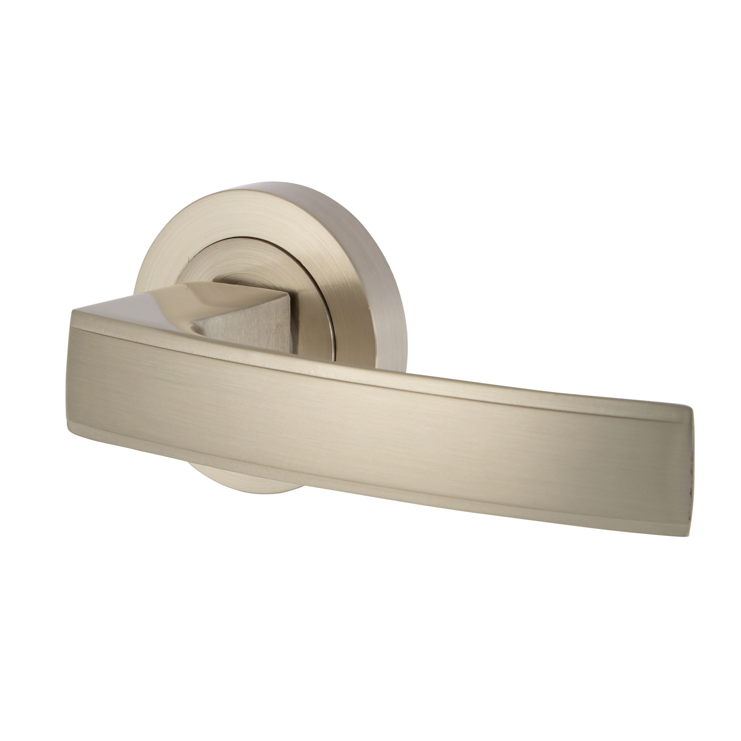 Colours Beauce Nickel effect Aluminium Straight Latch Door handle (L)115mm