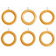 Colours Beech effect Curtain ring (Dia)35mm, Pack of 6