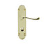 Colours Beja Polished Brass effect Steel Scroll Bathroom Door handle (L)96mm
