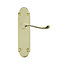 Colours Beja Polished Brass effect Steel Scroll Latch Door handle (L)96mm