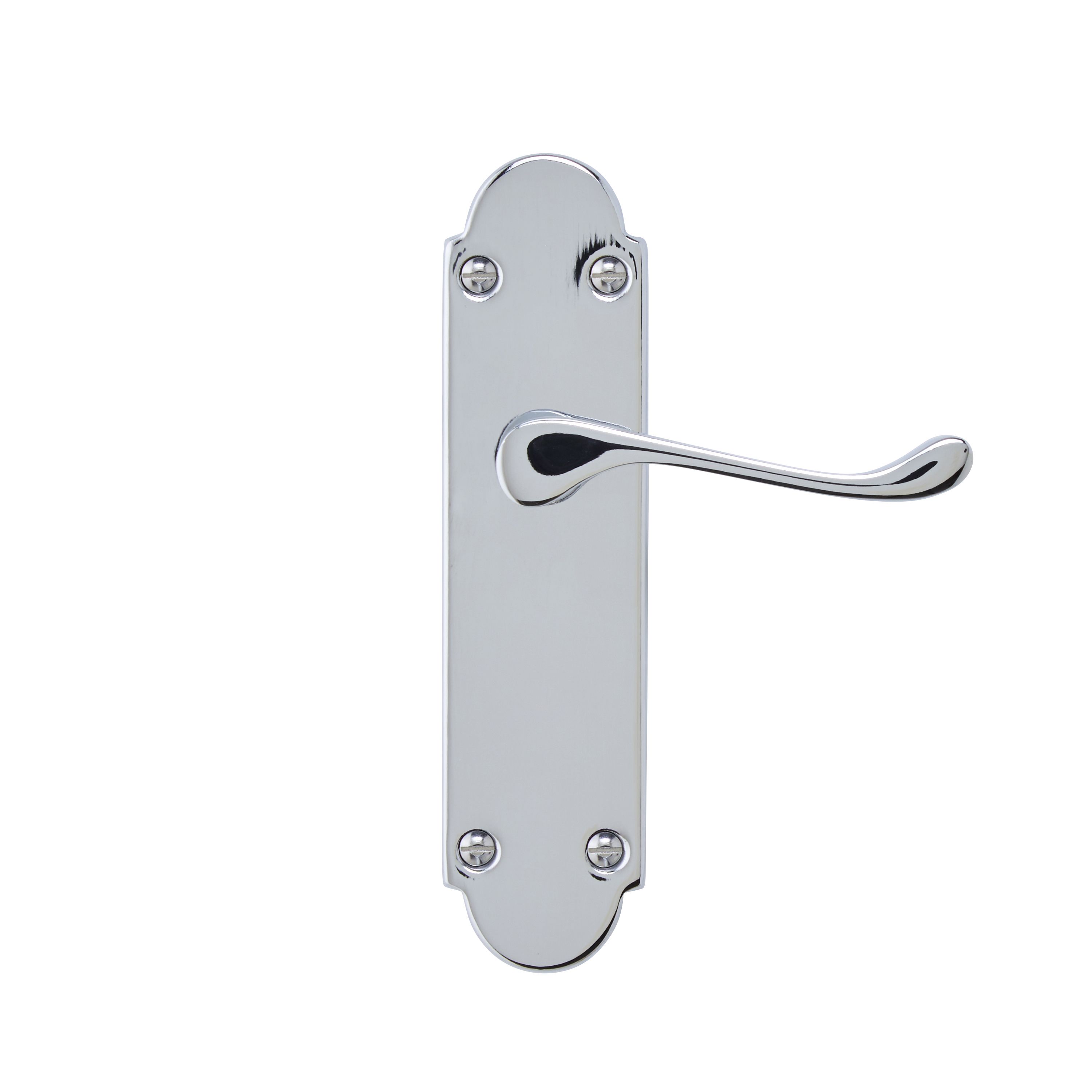 Colours Beja Polished Chrome Effect Steel Scroll Latch Door Handle L 96mm Pack Of 3 Diy At B Q