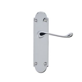 Colours Beja Polished Chrome effect Steel Scroll Latch Door handle (L)96mm, Pack of 3