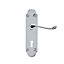 Colours Beja Polished Chrome effect Steel Scroll Lock Door handle (L)96mm