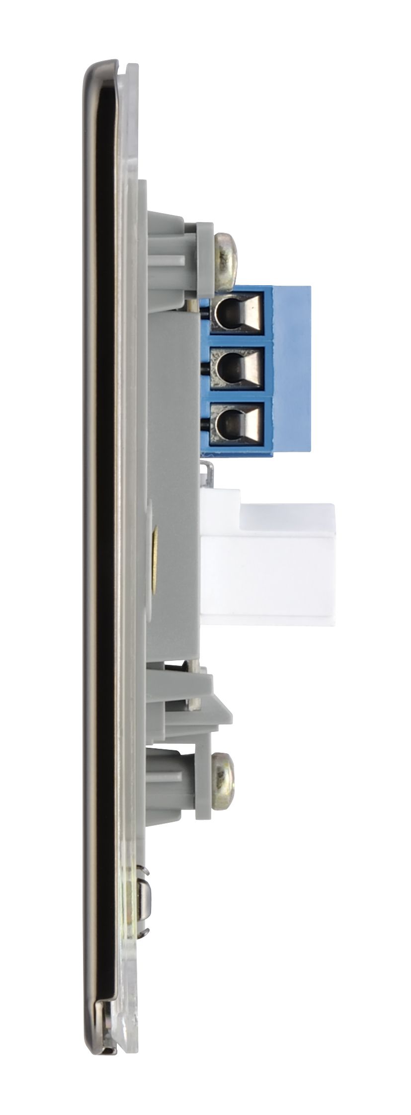 Colours Black 1 gang Flat Screwless Telephone socket