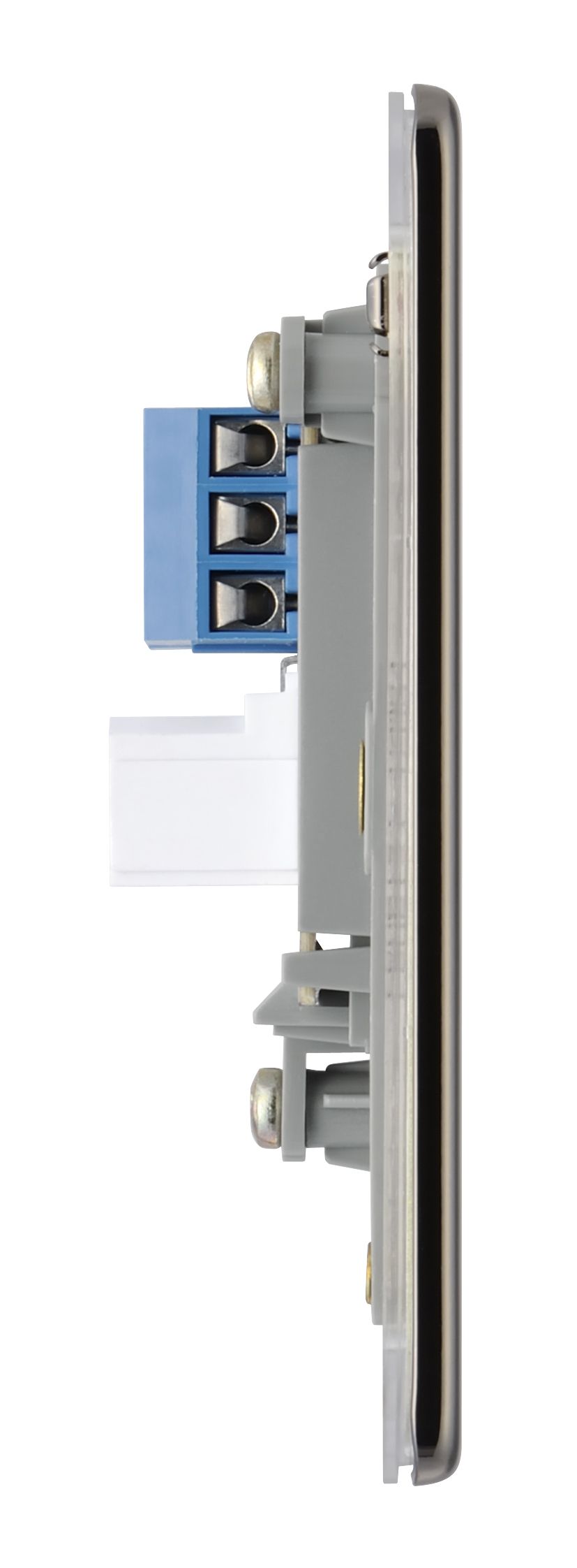 Colours Black 1 gang Flat Screwless Telephone socket