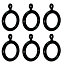 Colours Black Curtain ring (Dia)16mm, Pack of 6