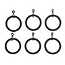 Colours Black Curtain ring (Dia)25mm, Pack of 6