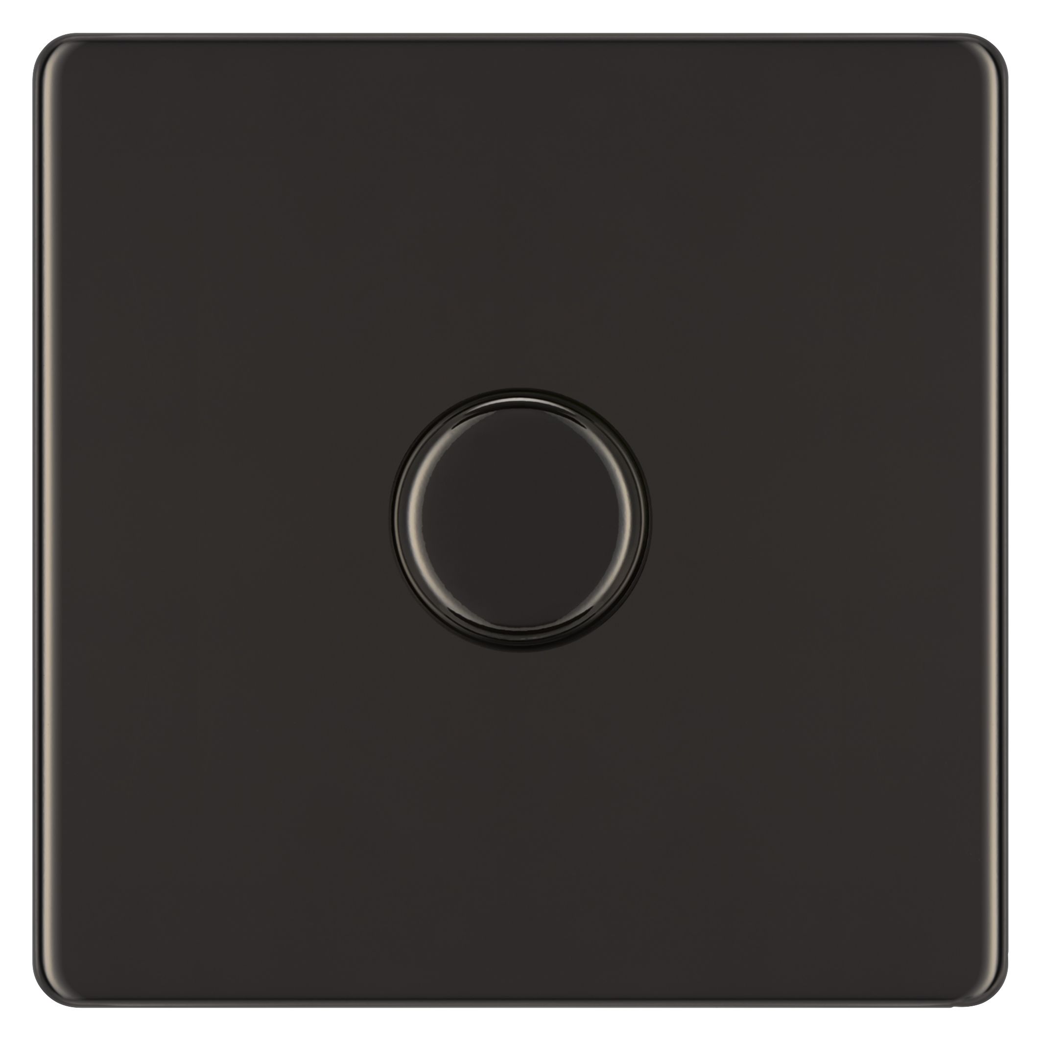 Colours Black Nickel Flat profile Single 2 way Screwless Dimmer switch