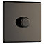 Colours Black Nickel Flat profile Single 2 way Screwless Dimmer switch