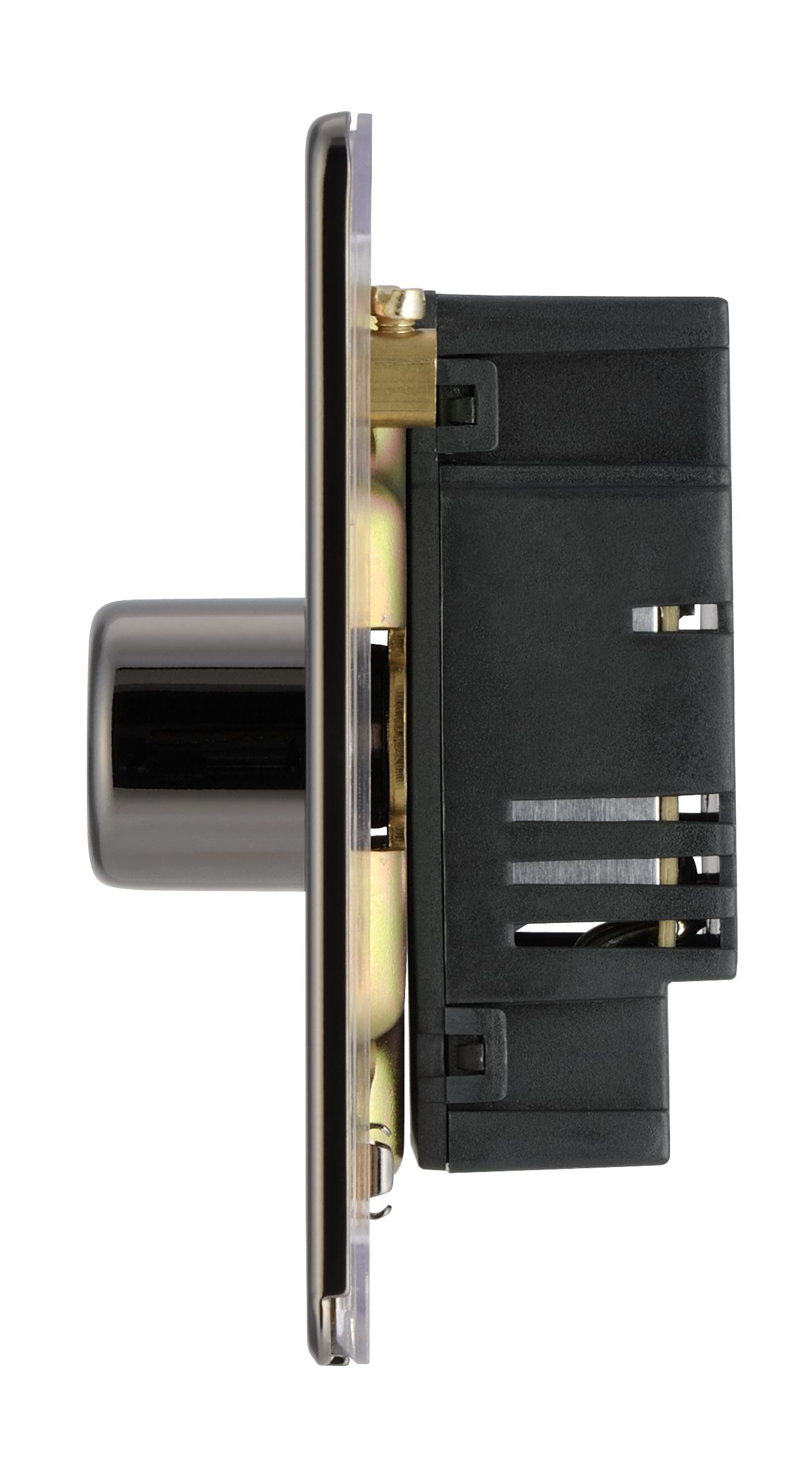 Colours Black Nickel Flat profile Single 2 way Screwless Dimmer switch