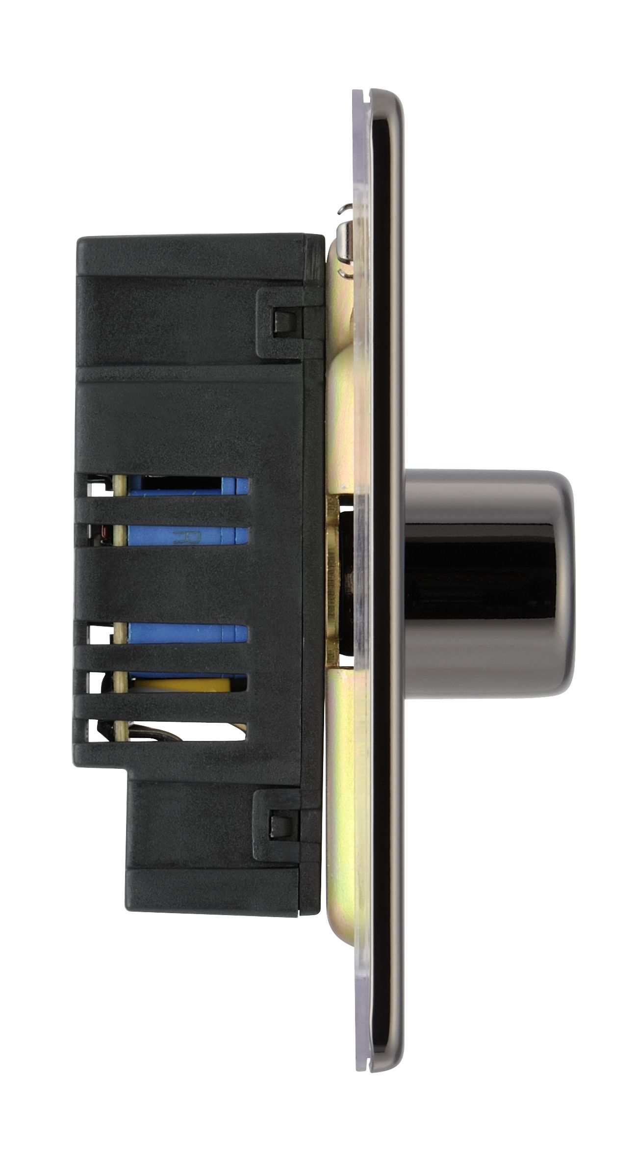 Colours Black Nickel Flat profile Single 2 way Screwless Dimmer switch