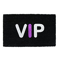 Colours Black, purple & white VIP Door mat, 75cm x 45cm