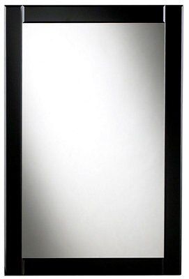 Colours Black Rectangular Frameless Unframed mirror