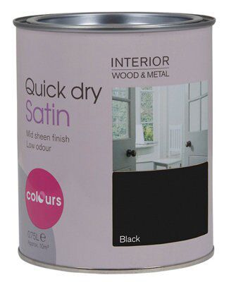 Colours Black Satin Metal & wood paint, 750ml